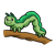 Inchworm on Branch Color PNG