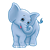 Blue Elephant Color PNG