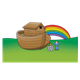 Noah's Ark with Noah and an altar