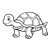 Standing Turtle Line PNG
