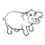 Gray Hippo Line PNG