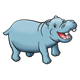 Gray Hippo with mouth open