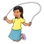 Jumping Girl Color PNG