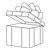 Red Gift Box Line PNG