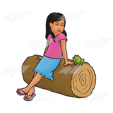 Girl on Log