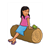 Girl on Log Color PDF