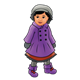 Little Girl in a purple coat and boots