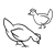 Two Chickens Line PNG
