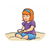 Girl Sitting in Sand Color PDF
