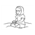 Girl Sitting in Sand Line PDF