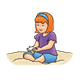 Girl Sitting in Sand 
