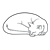 Sleeping White Cat Line PNG