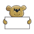Bear Holding Sign Color PNG
