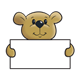 Bear Holding Sign light brown