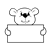 Bear Holding Sign Line PNG