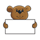 Bear Holding Sign brown