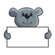 Bear Holding Sign gray