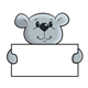 Bear Holding Sign light gray