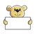 Bear Holding Sign Color PNG