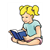 Girl Reading Color PDF