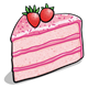 Pink Cake Slice with strawberries on top