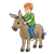 Boy Riding Mule Color PNG