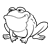 Smirking Green Toad Line PNG
