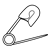 Silver Safety Pin Line PNG