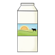 Milk Carton with a cow on the label
