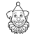 Smiling Clown Face Line PNG