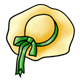 Yellow Hat with green ribbon