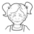 Crying Girl Line PNG