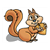 Squirrel with Acorn Color PDF