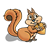 Squirrel with Acorn Color PNG