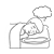 Dreaming Boy Line PNG