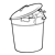Full Trash Can Line PNG