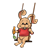 Swinging Bunny Color PNG