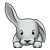 Gray Rabbit Head Color PNG