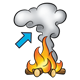Fire and Smoke with an arrow pointing to smoke