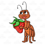 Ant and Strawberry