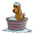 Dog in Tub Color PNG