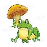 Frog by Mushroom