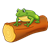Frog on a Log Color PNG