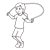 Girl Jumping Rope Line PNG