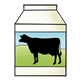 Milk Carton with a cow silhouette on the front