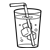 Glass of Ice Water Line PNG