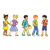 Group of Children Color PNG