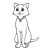 Sitting Gray Cat Line PNG