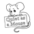 Mouse Holding Sign Line PNG