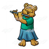 Bear Playing Flute